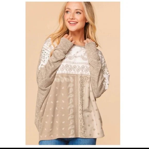 Paisley patchwork dolman top - Picture 4 of 8